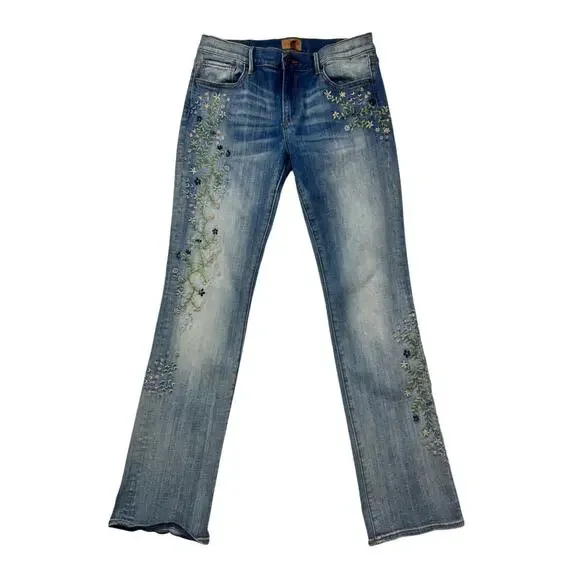 Driftwood Kelly Blueberry Blossom Jeans Women's 29 Floral Cottagecore Boho - Picture 2 of 16